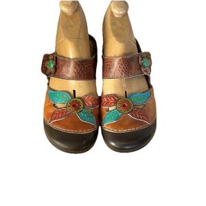 Women's L'Artiste Spring Step Slide Size 40 Floral Gardening Retro Bejeweled